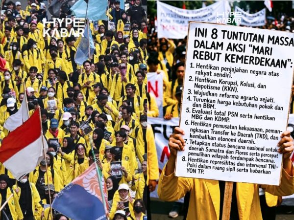 BEM UI dan 25 Aliansi Demo di Bundaran HI, Tuntut Keadilan Ekonomi dan Status Bencana Nasional