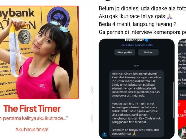 Cindy Gulla Kecewa Fhotonya Dipakai Kemenpora Untuk Promosi Event Lari Tanpa Izin