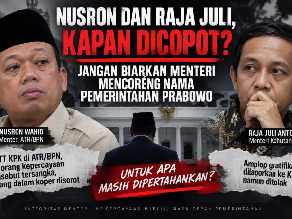 Nusron dan Raja Juli, Kapan Dicopot? Jangan Biarkan Menteri Mencoreng Nama Pemerintahan Prabowo