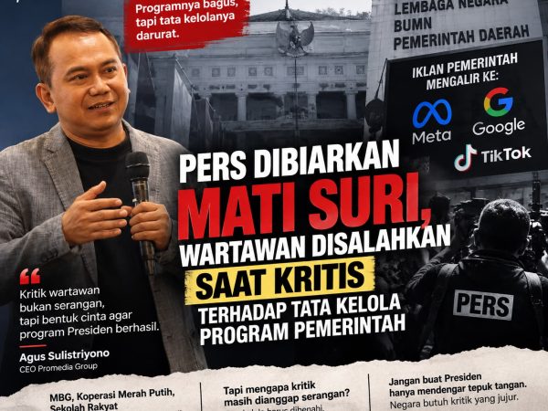 Pers Dibiarkan Mati Suri, Wartawan Disalahkan Saat Kritis terhadap Tata Kelola Program Pemerintah